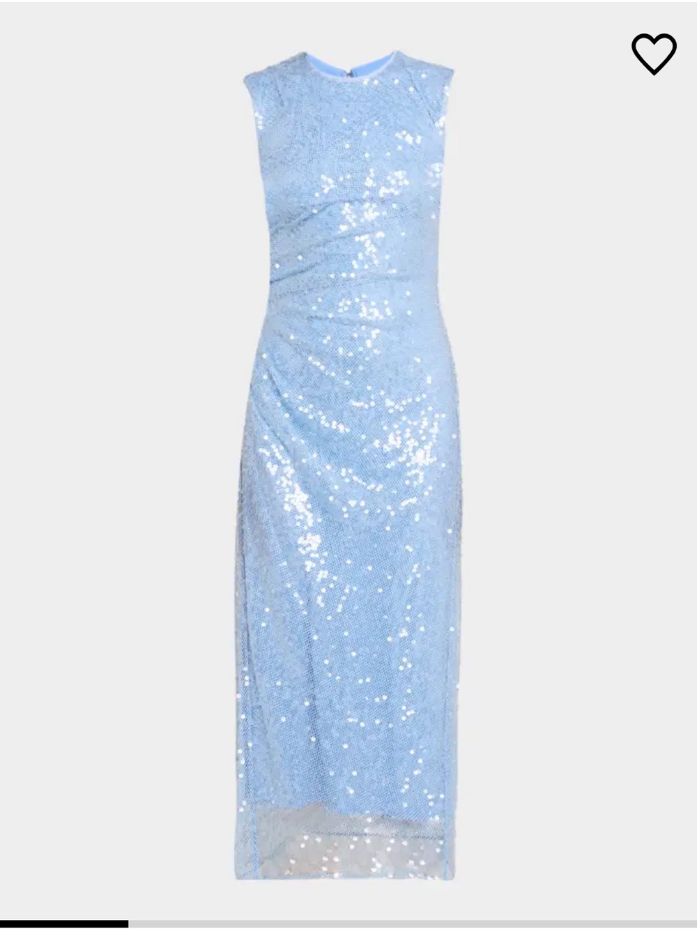 Veronica Beard Kimberly Blue Side Ruched Sequined Sheath Midi Dress